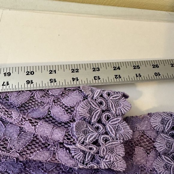 Vintage Womens Purple Lavender Long Sleeve Button Up Shirt Top Medium Lace - Picture 11 of 13